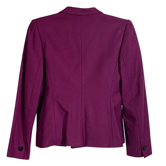 VTG Sasson Wool Blazer Sz 10 Magenta Cropped Double Breasted 80s‎ Paris NY - Picture 12 of 16